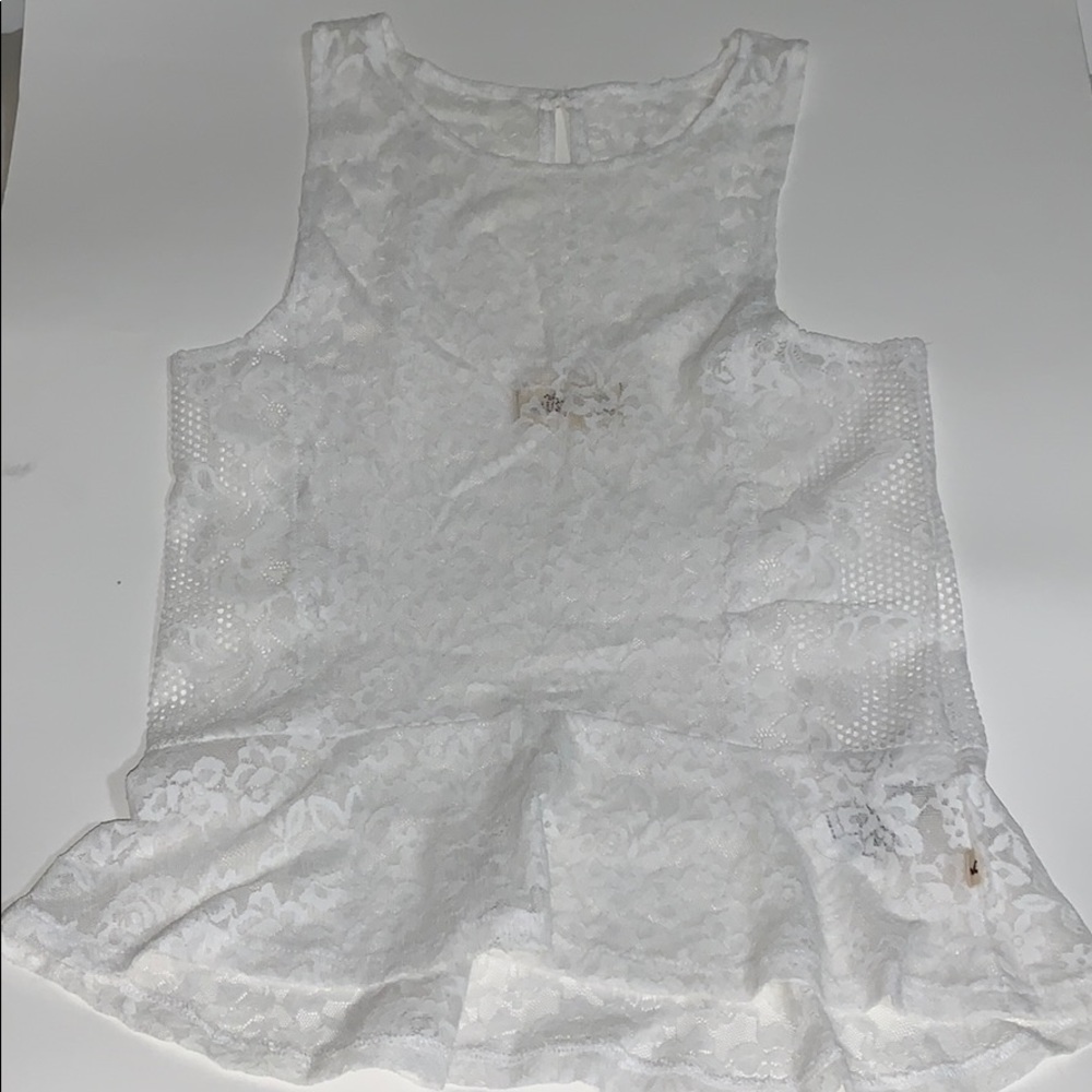 Hollister white lace blouse